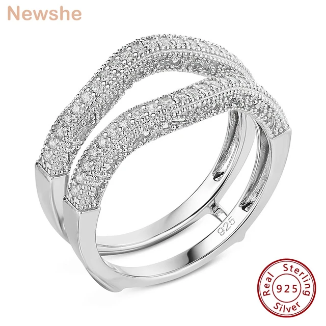 Diamond Solitaire Engagement Ring 925  Diamond Enhancer Band Ring Guard -  925 Silver - Aliexpress