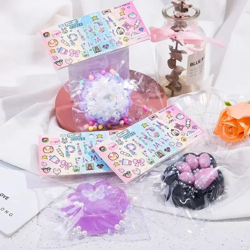 Squishу Cat Paw Pinch Fidget Toy Stress Relief Toys Transparent Cube Squeeze Toy Gift Sticky Stress Relief Relax Toys - Bilde 4