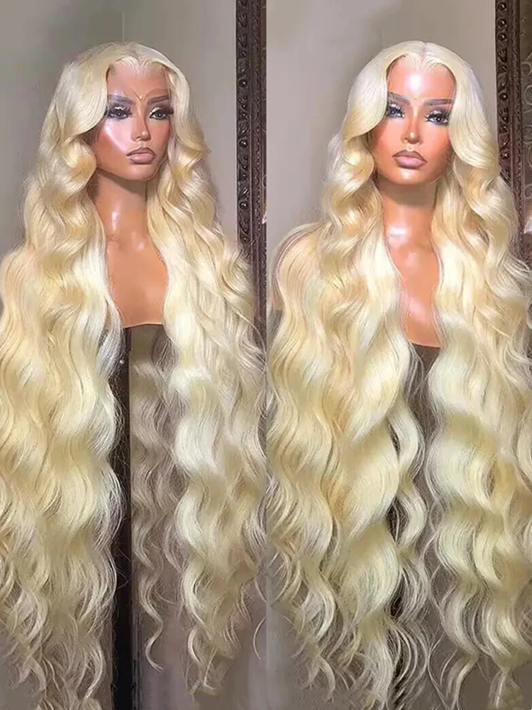 360 Full Lace Wig Human Hair Pre Plucked 613 Lace Frontal Wig 13x6 Remy Brazilian Long Transparent Blonde Wigs For Women