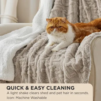 Cozy Cable Knit Fleece Throw Blanket in Beige for Living Room or Bedroom 50x60 Inches Soft Warmth for Relaxation and Home Decor 3