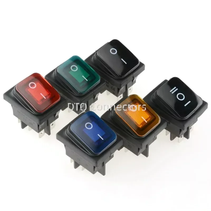3PCS KCD Rocker Switch Waterproof dustproof 3/4/6Pin 2/3gears With lamp ...