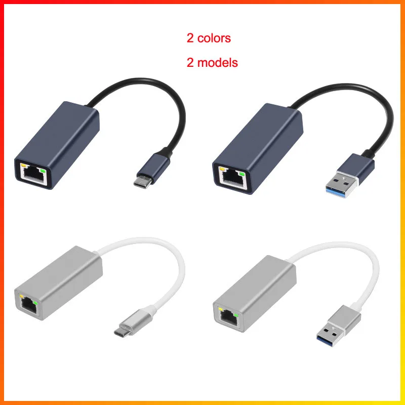 1000Mbps Wired Network Card USB Ethernet Adapter USB 3.0 to RJ45 Type C to RJ45 LAN Adapter Cable For MacBook PC Windows