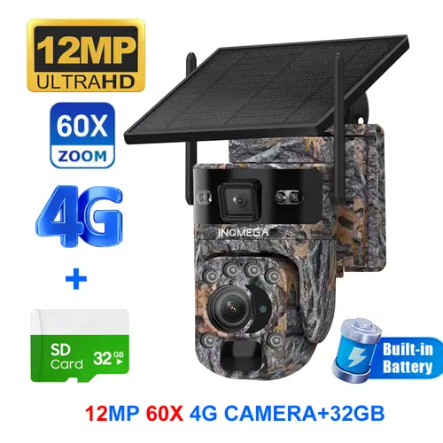 INQMEGA 12MP 60X Optical Zoom 4G/ WiFi Solar Camera Outdoor Camouflage PTZ Cameras Surveillance CCTV Solar Hunting Camera Ubox - Image 9