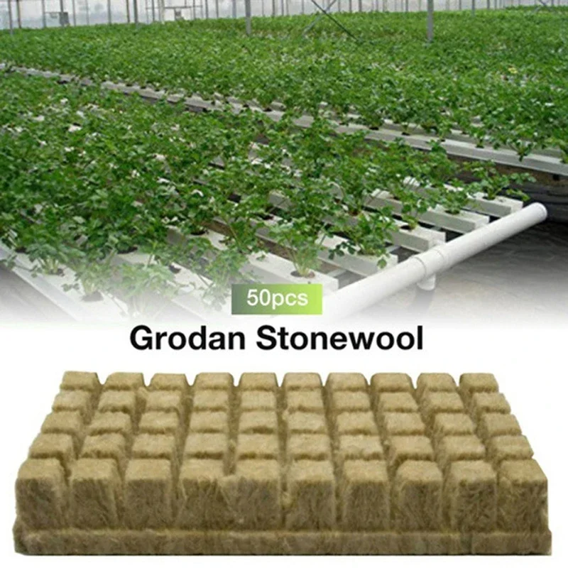 25x25x25mm Stonewool Hydroponic Grow Media Cubes Plant Cubes Soilless Substrate Seeded Rock Wool Plug Seedling Block 50pcs hydroponic grow media cubes soilless planting substrate