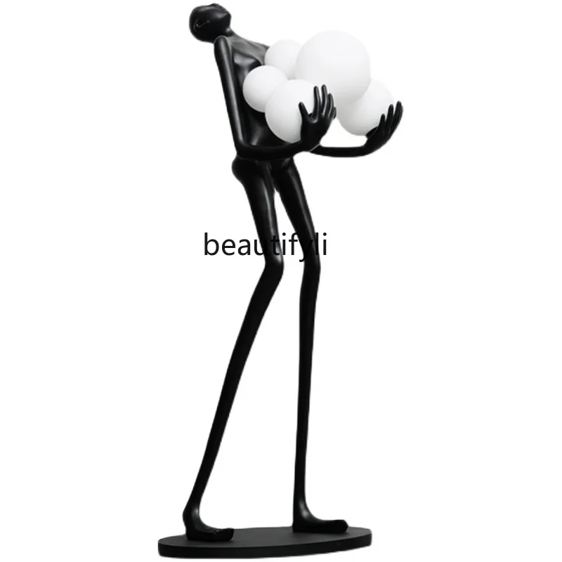 

zq Humanoid Sculpture Ball Floor Lamp Creative Living Room Decoration Hotel Exhibition Hall Large Human Body Decoration