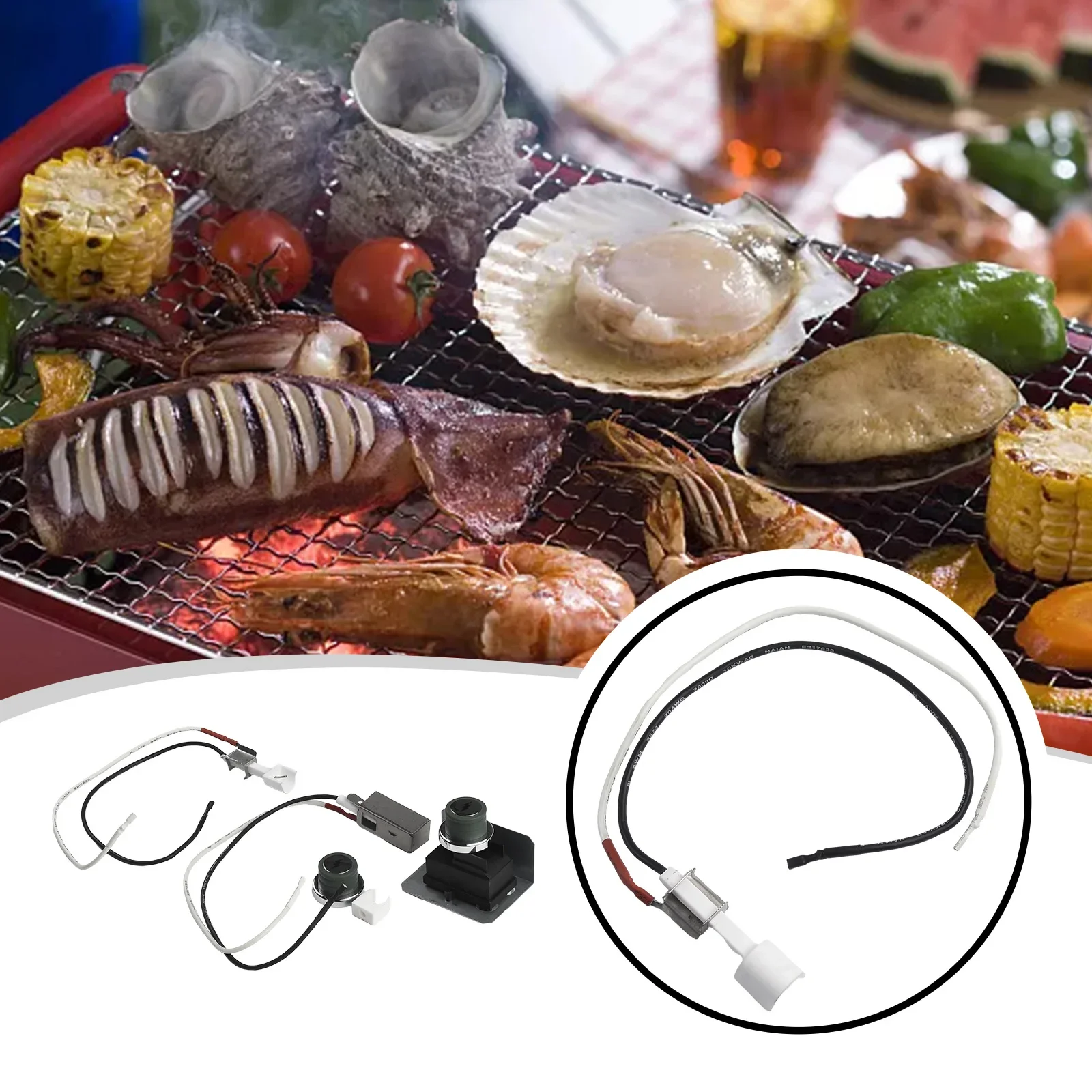 

BBQ Grill Ignitor Kit Grill Replacement Parts 1 Set High Quality Replacement For1836-32 Outdoor Cooking
