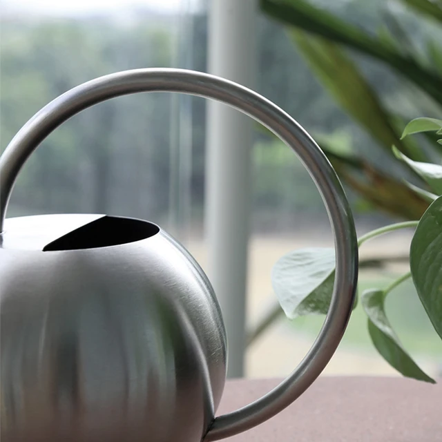 1000 Ml Gömb Alakú Rozsdamentes Acél Otthoni Hosszú Kifolyó Öntözés Beltéri Növények Korróziós Iroda Fogantyúkerttel