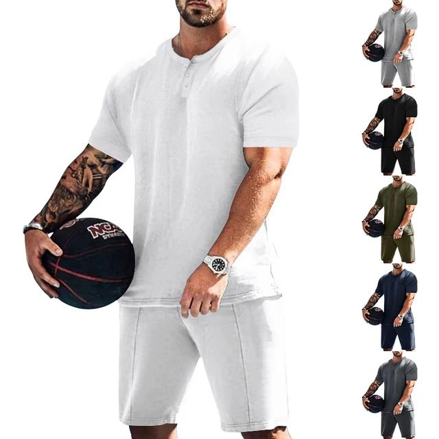 Conjunto de roupas esportivas de exterior respirável masculino, Europeu e  Americano, Casual, Versátil, Moda, Verão, 2023 - AliExpress