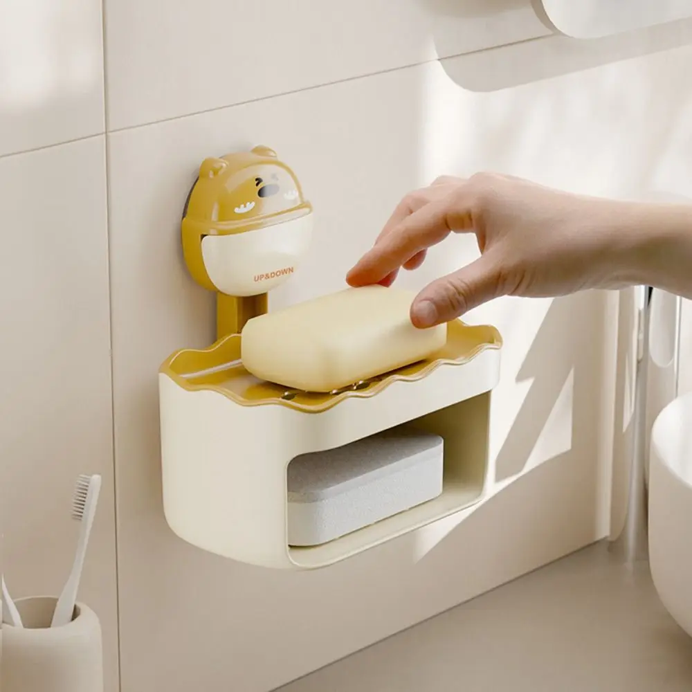 

Настенная Коробка для мыла на присоске, без сверления, с губкой, держатель для мыла, водонепроницаемый лоток для хранения мыла без отверстий