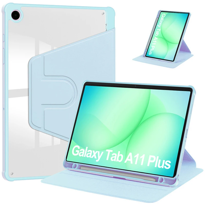 Enhanced Rotating Magnetic Acrylic Back Tablet Case with Pencil Holder