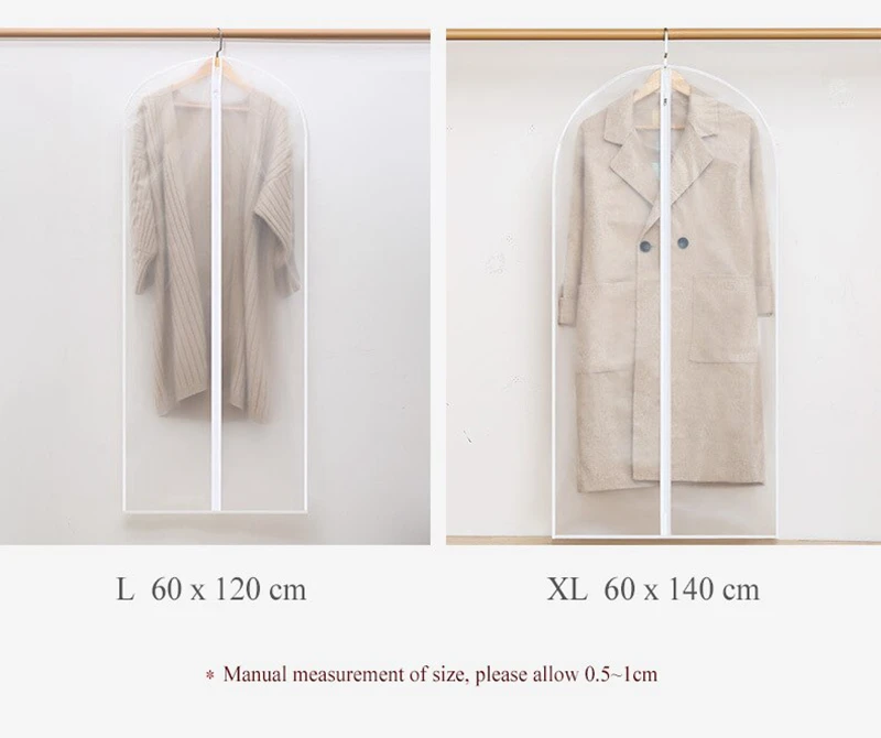 Description Picture 6 of itemClothes Hanging Dust Cover Wedding Dress Cover Suit Coat Storage Bag Transparent Fully Enclosed Clothes Cover With Zipper
