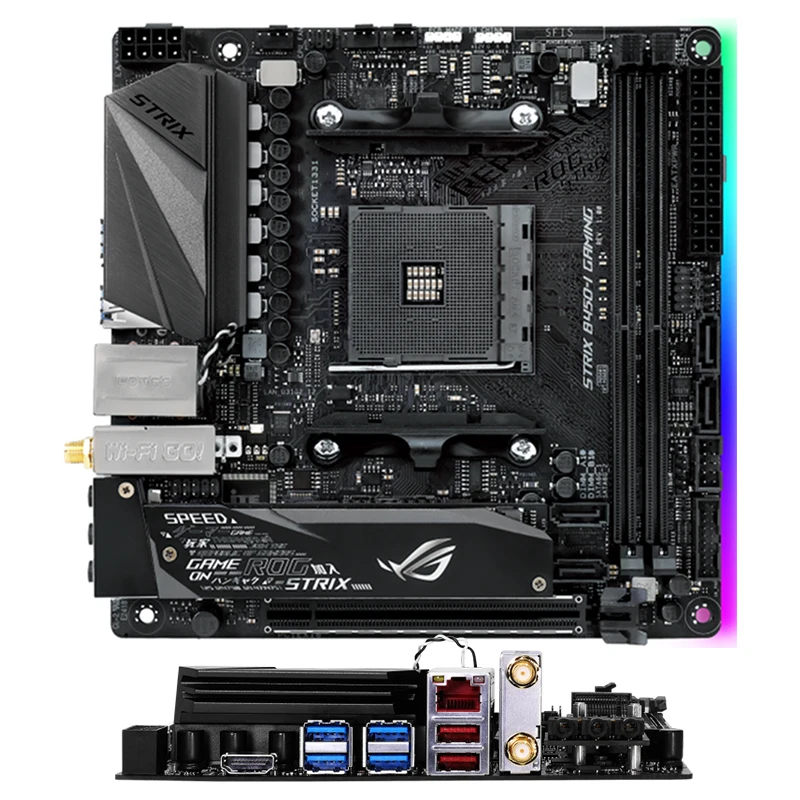 Amd B450 B450I Rog Strix B450-I Scheda Madre Da Gioco Usata Presa Originale Am4 Ddr4 64Gb Usb3.0 M.2 Nvme Sata3 Scheda Madre Desktop