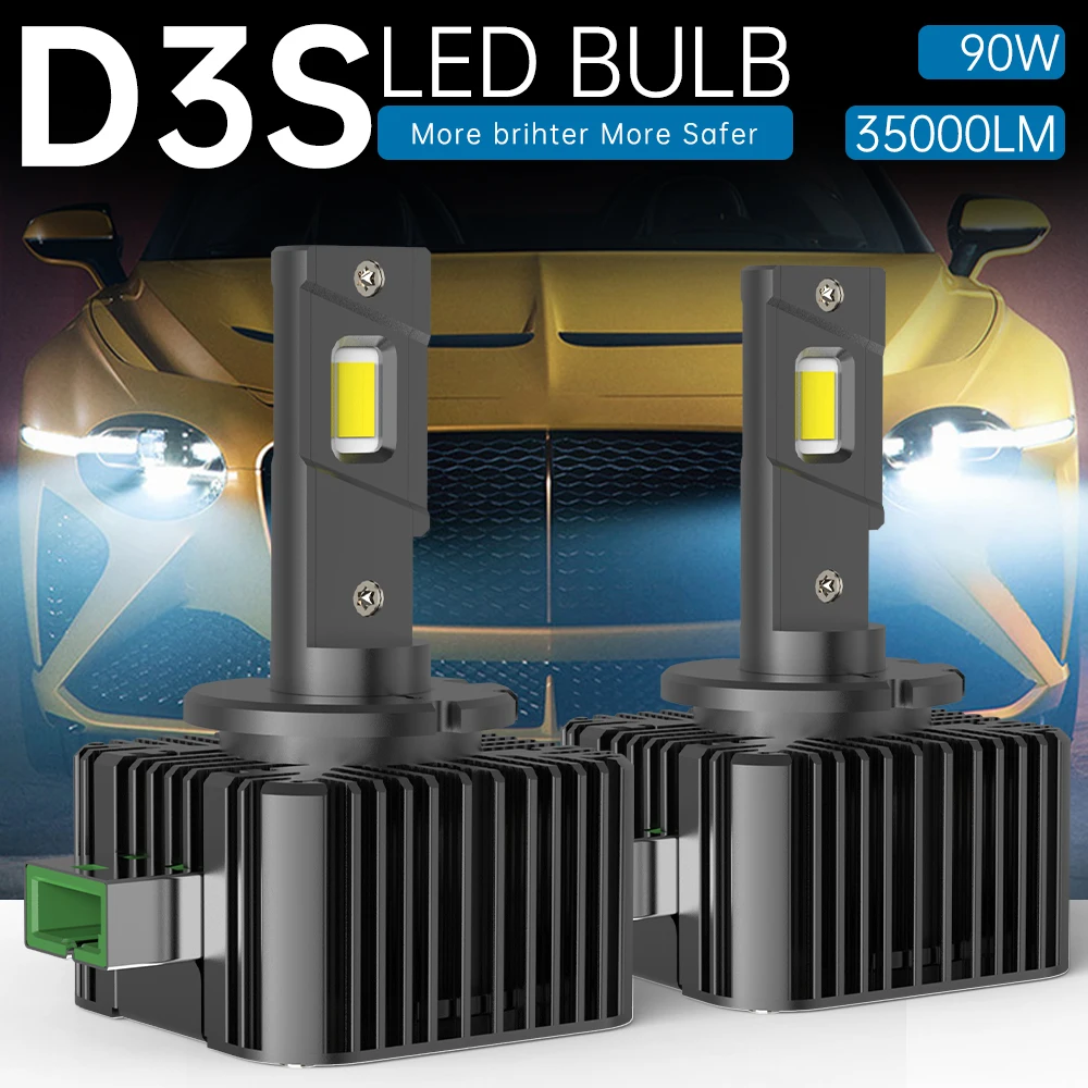 

Car D3S D1S D2S D4S D5S D1R D2R D3R D4R LED Headlights D Series Canbus Lamp Bulb Accessories Auto Parts 90W 35000LM Super Bright