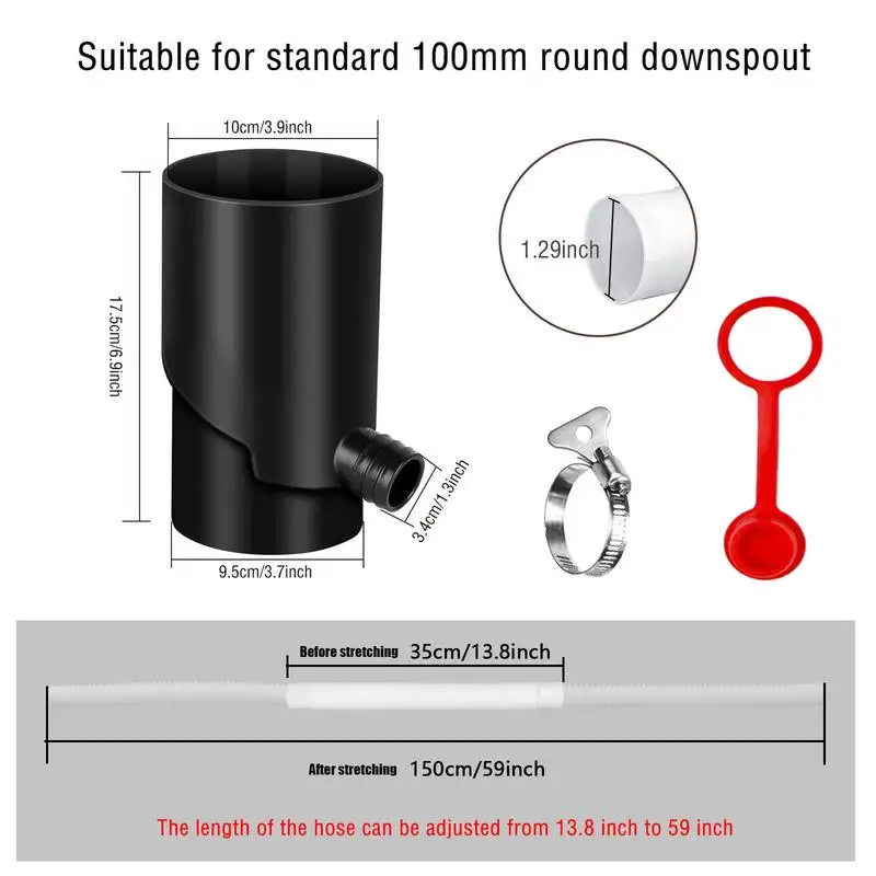 Rain Water Collecting Kit Rainwater Collection Kit UV Resistant Rain Barrel Diverter Kit