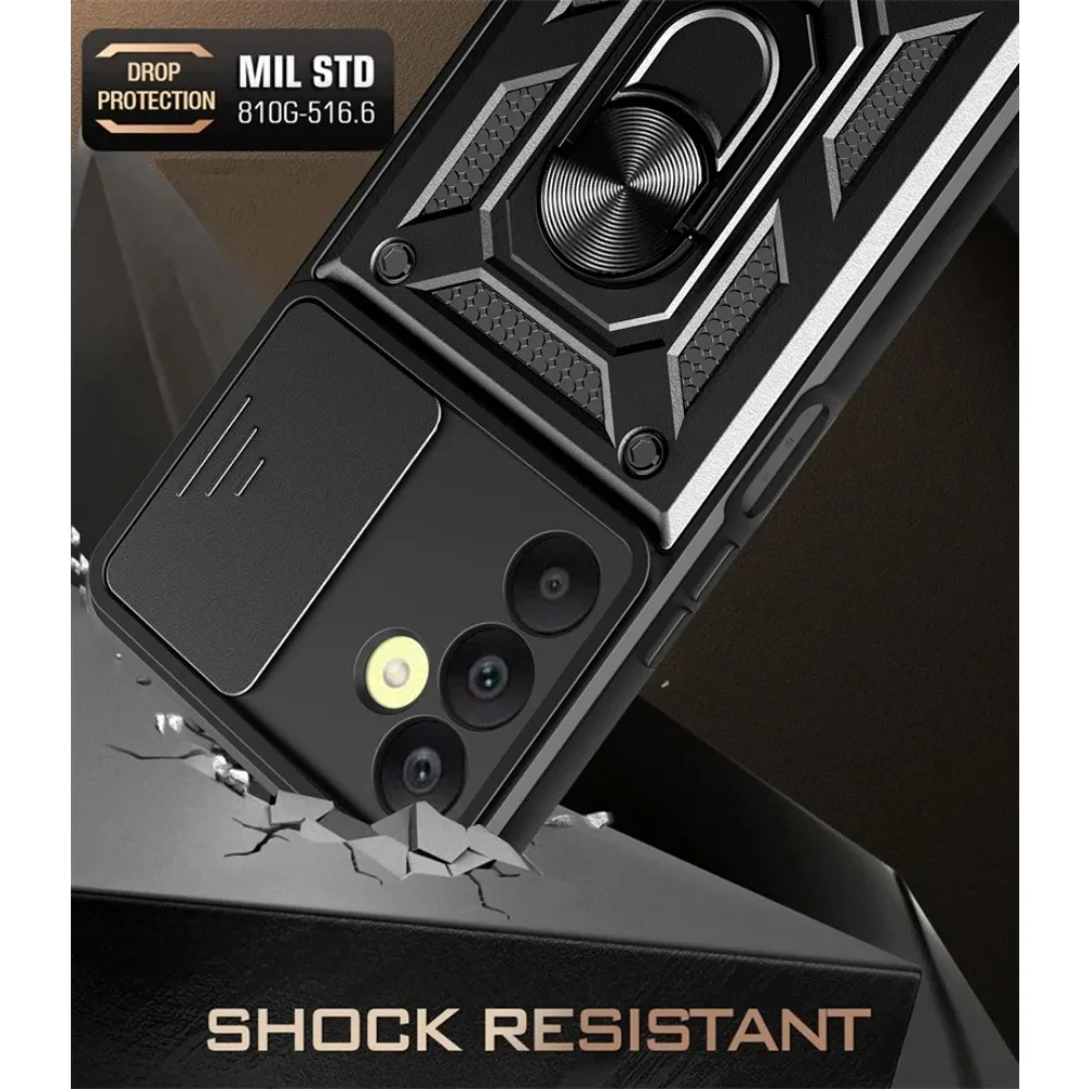 Shockproof Armor Case for Samsung Galaxy M35 A55 M55 M15 A15 A35 A05S A54 A25 A34 A24 A14 Ring Holder Slide Lens Protect Cover 3