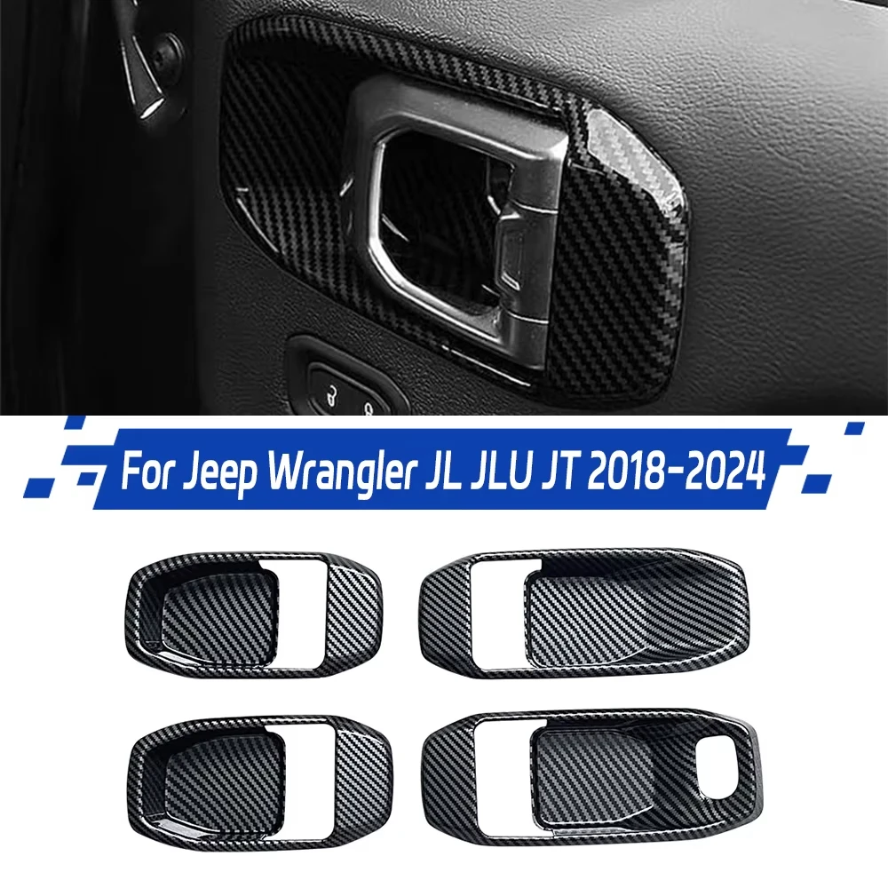 Für Jeep JL Innere Türgriff Schüssel Aufkleber Abdeckung Trim Für Jeep Wrangler JL JLU Gladiator JT 2018-2024 Auto innen Zubehör