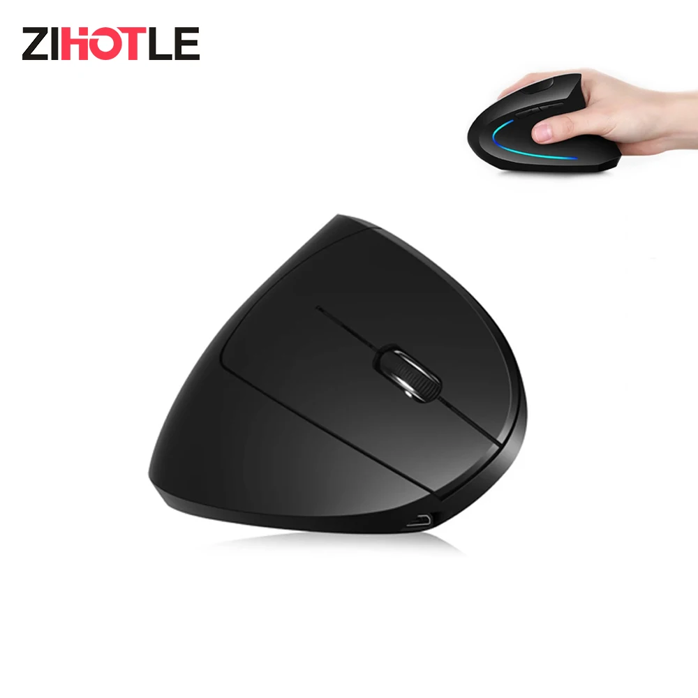 

ZIHOTLE H1 Wireless Gaming Mouse 2.4G Vertical 2400DPI Ergonomic USB Home Office Gaming Mouse RGB Light Effect Computer Silent