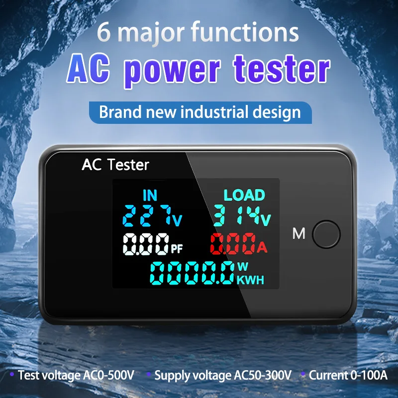 KWS-AC305 Dual Voltage Voltmeter 6 in 1 AC Wattmeter 50-300V 0-100A Digital Ampermeter Electric Meter Power Detector |
