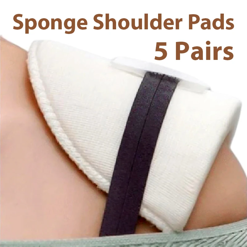 5 Pairs unisex sponge shoulder pads men formal wear supplies women clothing dress accessories removable enhancer