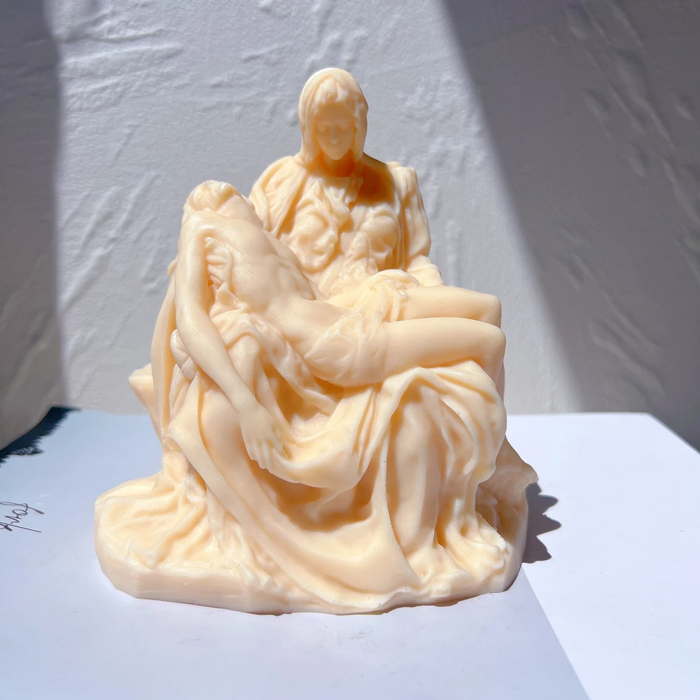 Italian Pieta Statue Candle Mold Bust Silicone Molds Greek Art Man