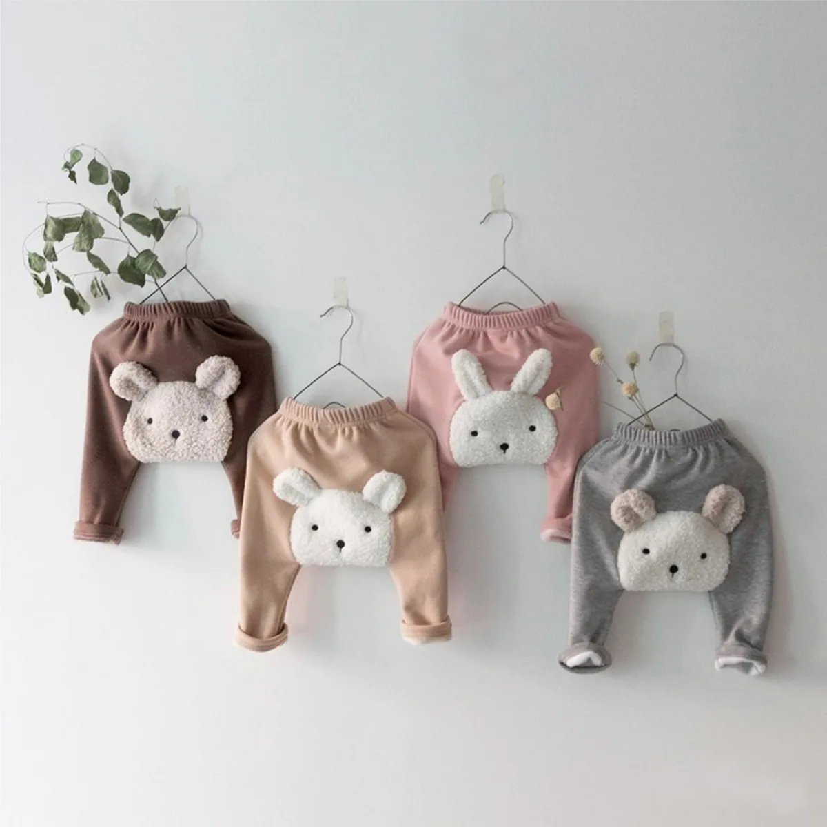 

Baby Pants Winter Newborn Baby Boys Girls Cartoon Fleece Leggings Infant Plus Velvet Thicken Casual Pants Kids Warm Trousers