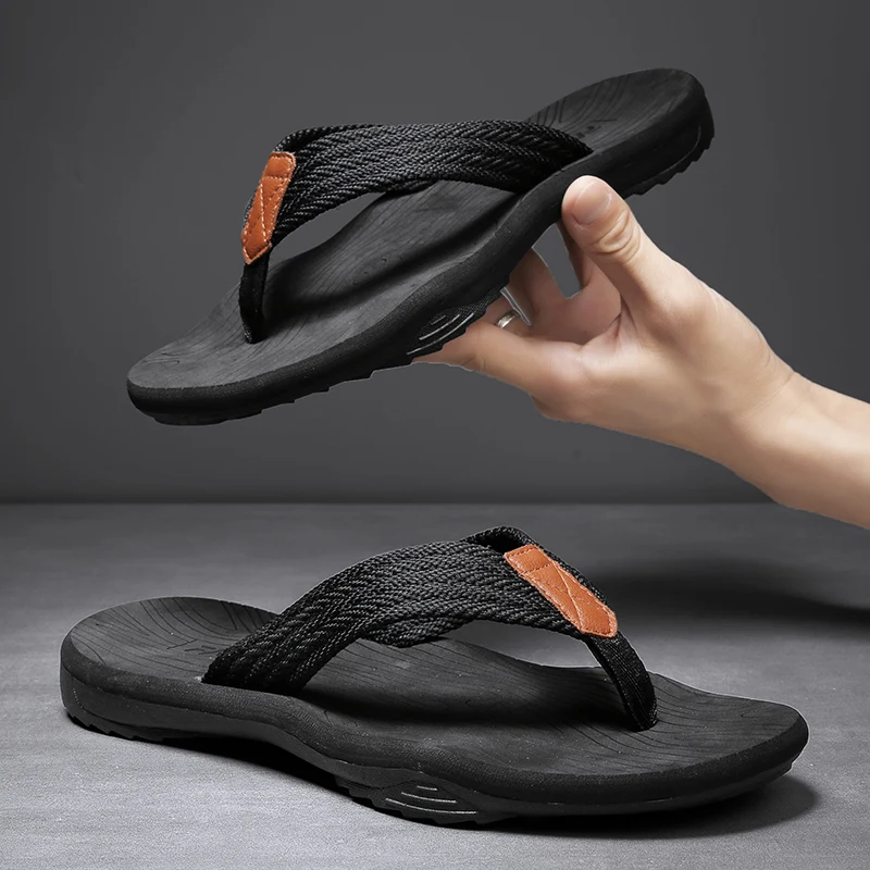 Flip Flops Men Summer Beach Flip Flops Casual Breathable Thicken Beach Slippers Outdoor