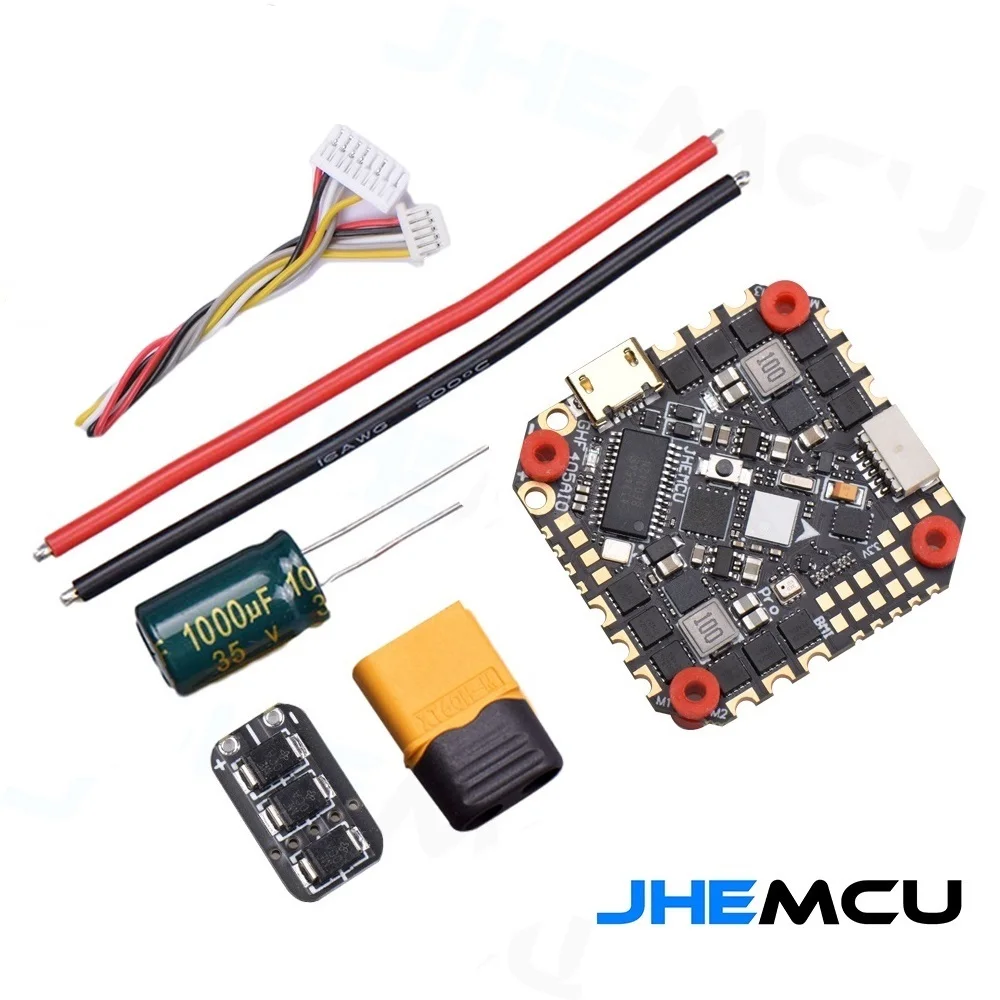 

JHEMCU GHF405AIO-ICM Pro 40A 25.5X25.5mm F405 Flight Controller BLHELIS 40A 4in1 ESC 3-6S for FPV Racing Toothpick Drones