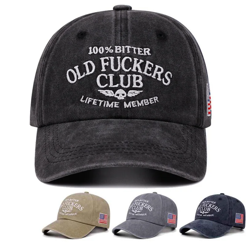 Old Fuckers Club-Vintage Baseball Cap,100% Bitter Lifetime Member, Embroidery Distressed Soft Cotton dad Hat Outdoor Sports Hat