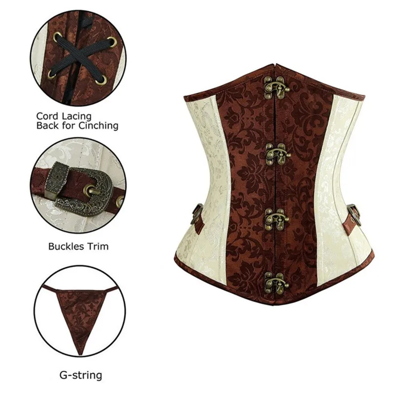 Sexy Underbust Corset For Women Gothic Steampunk Bustier Waist Cincher Slimming Body Shaper Corselete Lingerie Plus Size