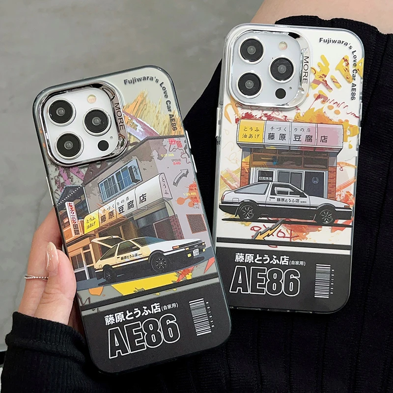 Роскошный японский аниме Fujiwara Takumi AE86 Initial D чехол для телефона iPhone 11 12 13 14 15 Pro Max противоударный защитный чехол Funda