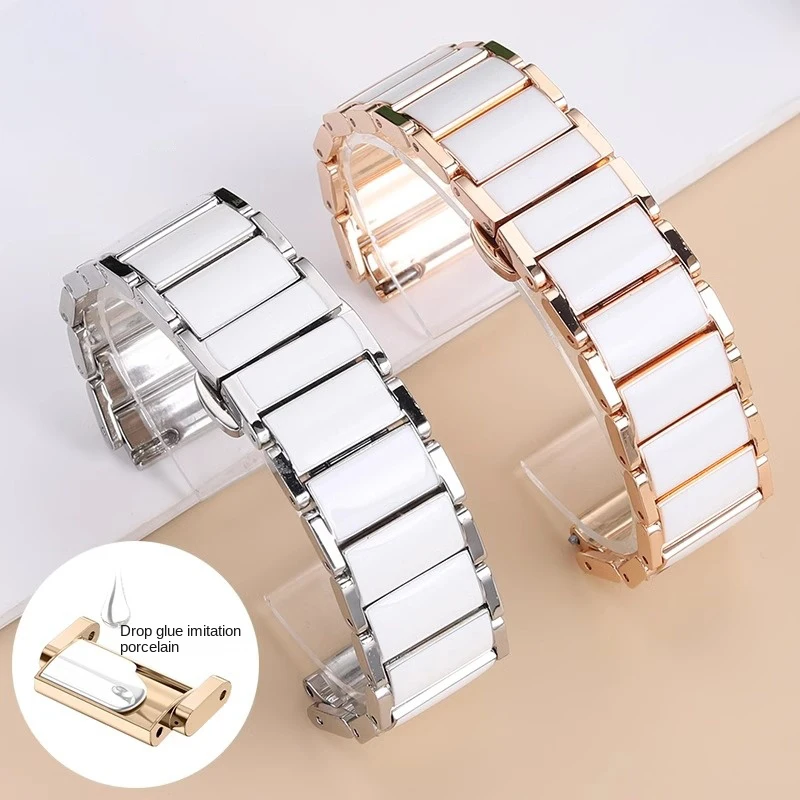 Elegant 18mm Droplet Ceramic Strap with Quick Release