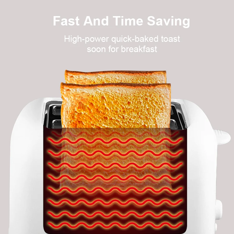 Bread Toaste with Removable Crumb Tray Toasters Cooking Appliances Home 6 Operating Modes 2 Slices Mini Auto Breakfast Toaster