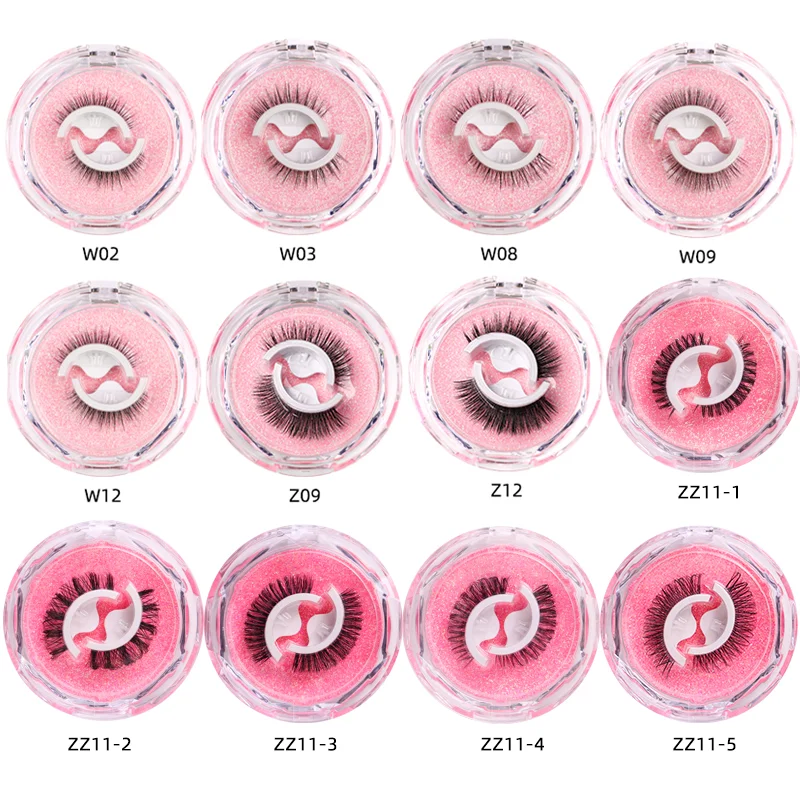 1PairSelfadhesiveFalseEyelashesGlueFreeEyelash3dStripReusableLashesExtension3