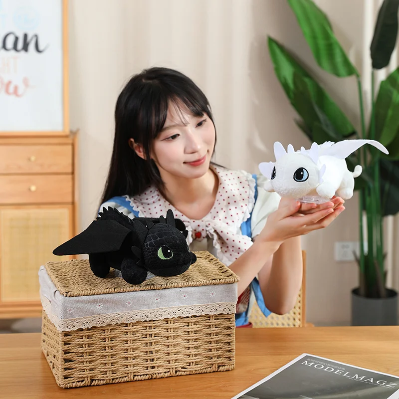 Kawaii Toothless Car Ornaments Dragon Toys White Black Dinosaurs Animal Stuffed Plush Toys In Stock Plush Kid Birthday Gifts