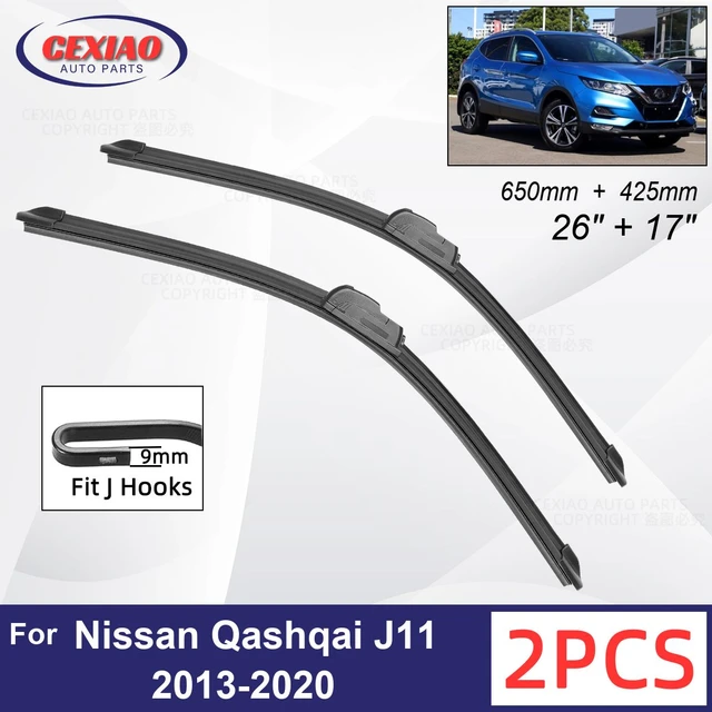 Escobillas de limpiaparabrisas delanteras de coche, accesorios para Nissan  Qashqai J11, 2013, 2014, 2015, 2016, 2017, 2018, 2019, 2020