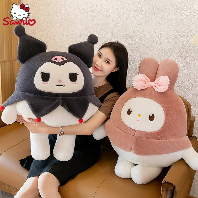 

New Sanrio Kawaii Anime Kuromi My Melody Creative Plush Toys Cartoon Stuffed Plushie Dolls Soft Pillow Room Decoration Kids Gift