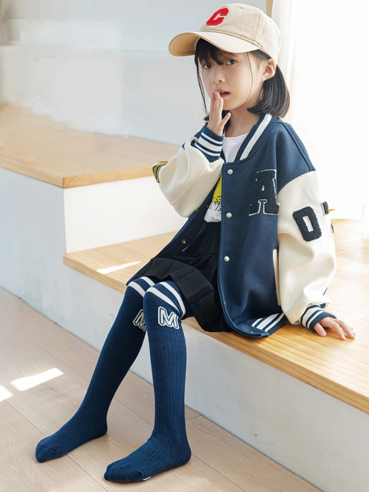 Kids Boys Girls School Socks Letter M Knee High Long Stockings for Toddler Stocking Children Spring Autumn Cotton Soft Sock