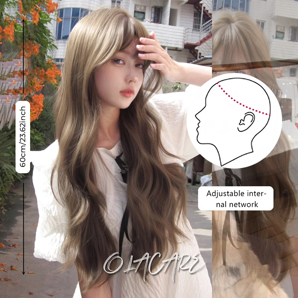 Synthetic Copper Ginger Curly Wavy Wig for Women