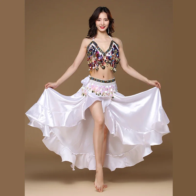 Adult Lady women Belly Dance Costume Oriental bellydance skirt Stage Performance 3pcs set Bra Belt Skirt Bellydancing Wear