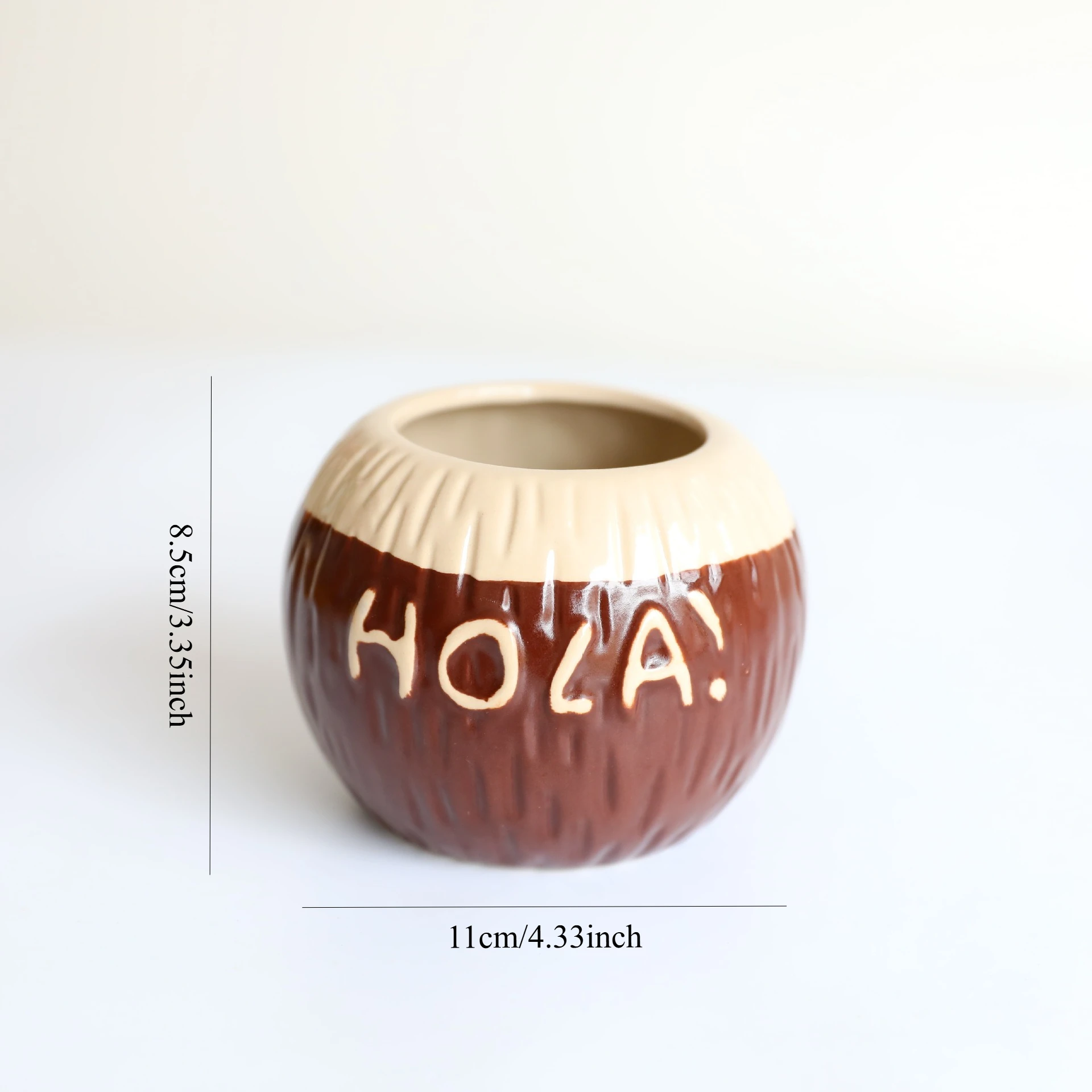 Tiki Cup Coconut Shaped Ceramic Mug for Summer Cocktail Party Beach Bar Tiki Hawaiian Theme Decor