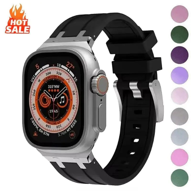 Titanium Metal Head Silicone Band with Rubber Strap