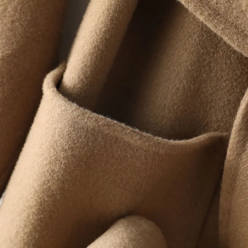 2022 New 100% Wool Coat Women Belt Loose Fashion Temperament The New Lengthen Jacket Women's Thicken Coat