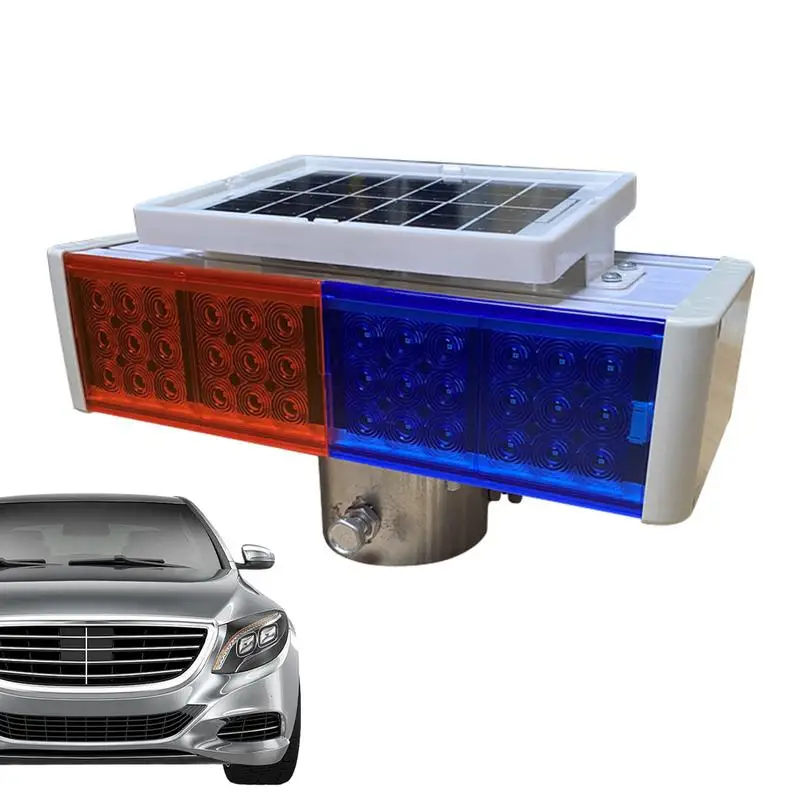 

Стробоскоп безопасности на солнечной батарее, мигающие красные и синие светодиоды, дорожный стробоскоп и световые индикаторы видимости на стройке в сборе