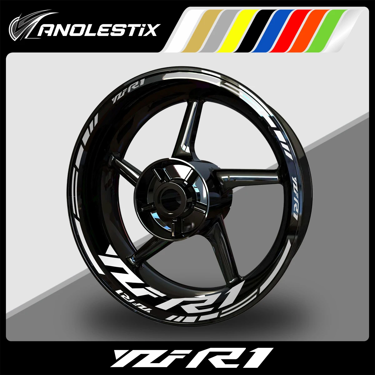 

AnoleStix Reflective Motorcycle Wheel Sticker Hub Decal Rim Stripe Tape For YAMAHA YZF R1 2017 2018 2019 2020 2021 2022