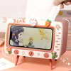 Cute Portable Tissue Box Holder Square for Home Desktop Decor Tv Tissue Box Pink Phone Holder  Organizer 6