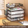 Office A4 Paper Desk Organizer Document File Letter Book Brochure Filling Tray Rack Shelf Carrier Metal Wire Mesh Storage Holder 4