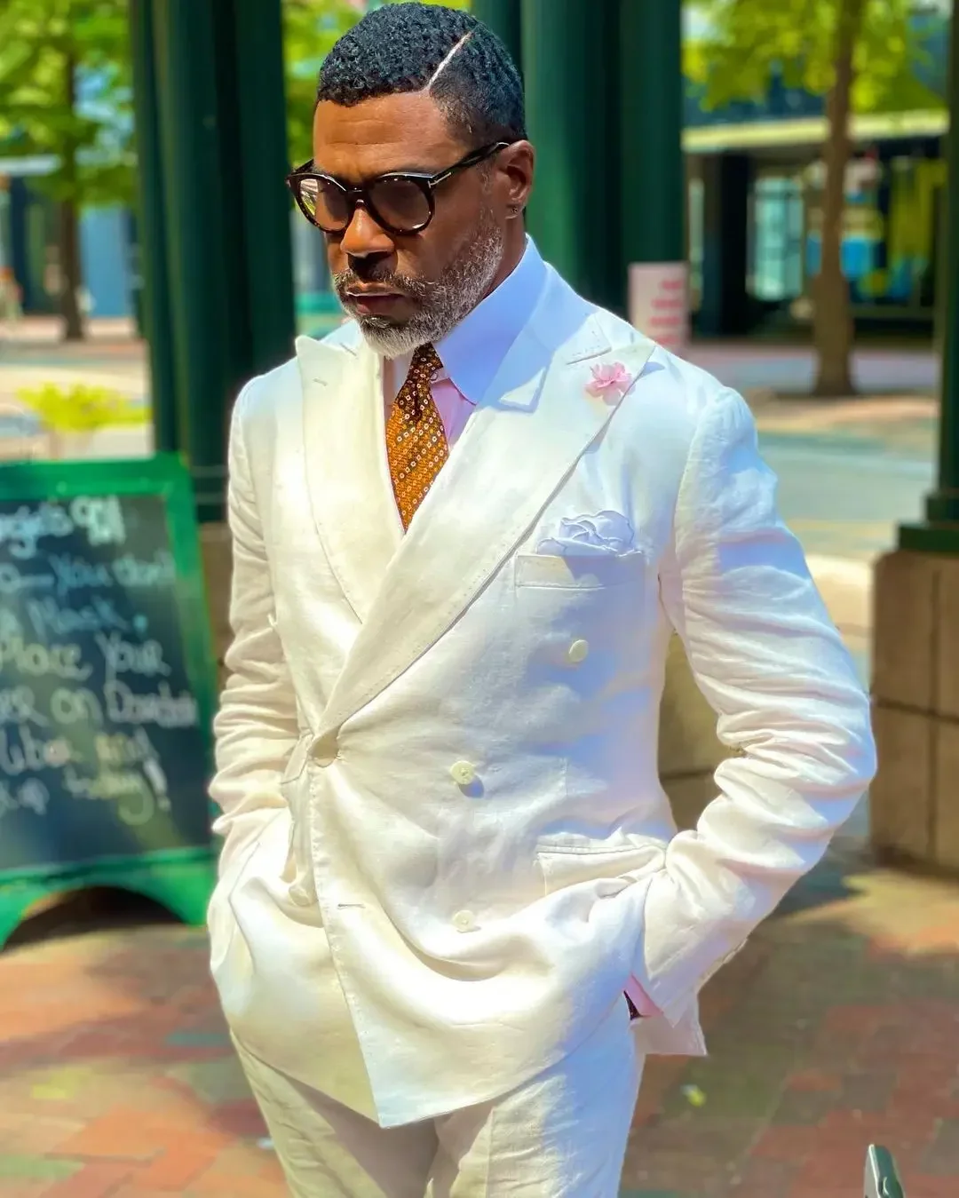 Summer White Linen Double Breasted Elegant Men Suit Smart Casual Slim Fit Blazers Hombre High Quality 2 Piece Set Costume