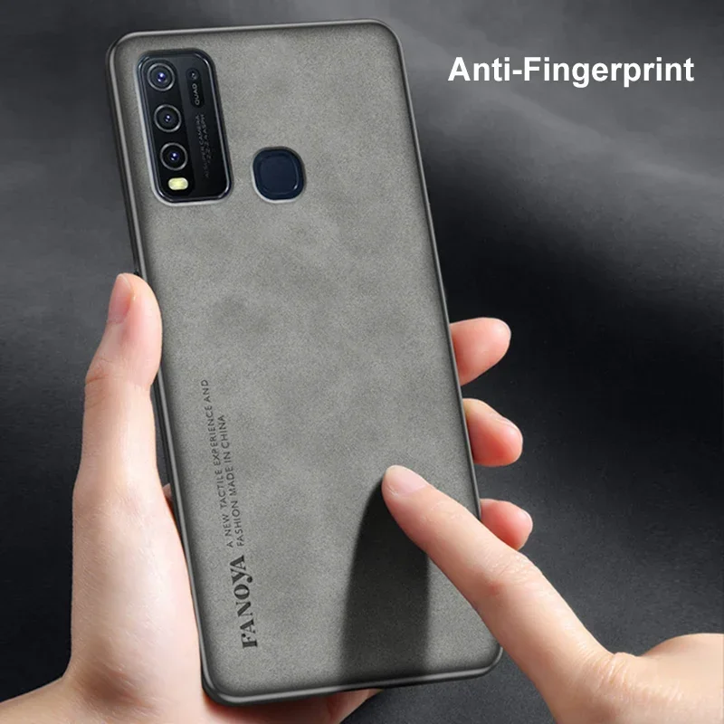 Luxury Matte PU Leather Shockproof Phone Case - Full Protection Silicone Back Cover