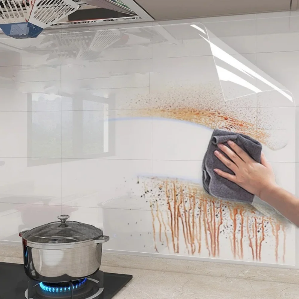 3M/5M/10M Kitchen Wall Wallpaper Transparent Electrostatic Protective Film Oil Proof Wall Sticker Waterproof Paper Home Decor 2