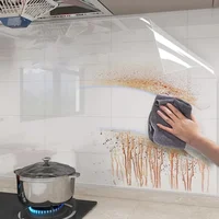 3M/5M/10M Kitchen Wall Wallpaper Transparent Electrostatic Protective Film Oil Proof Wall Sticker Waterproof Paper Home Decor 2